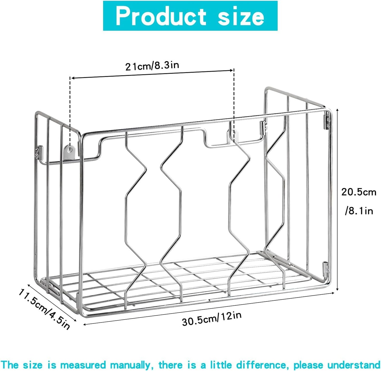 Wall Mount Kitchen Wrap Organizer Rack, Cabinet Storage Basket, Aluminum Foil Rack