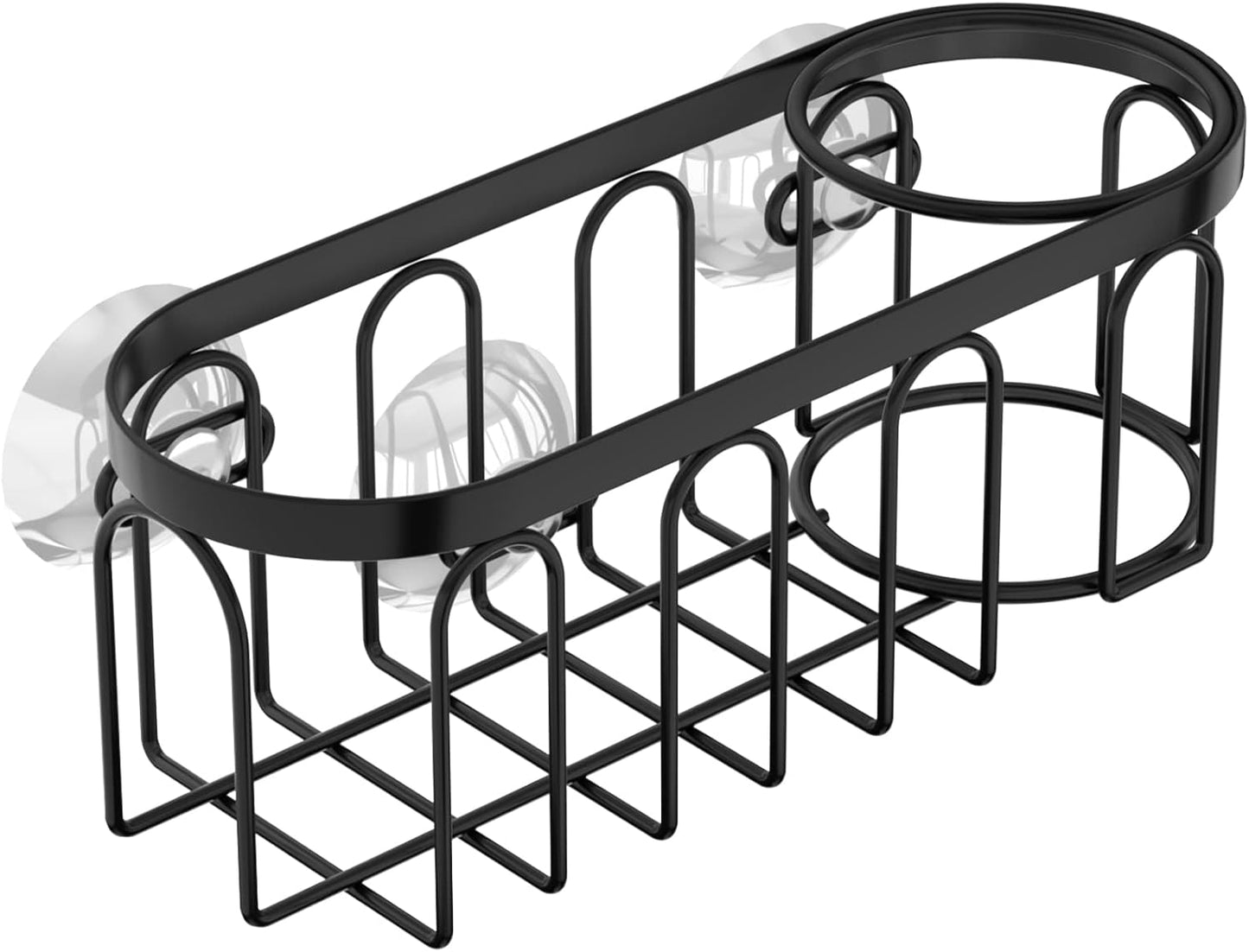 2-in-1 Sponge Holder for Kitchen Sink, Sink Caddy Kitchen Sink Organizer with 3 Suction Cups