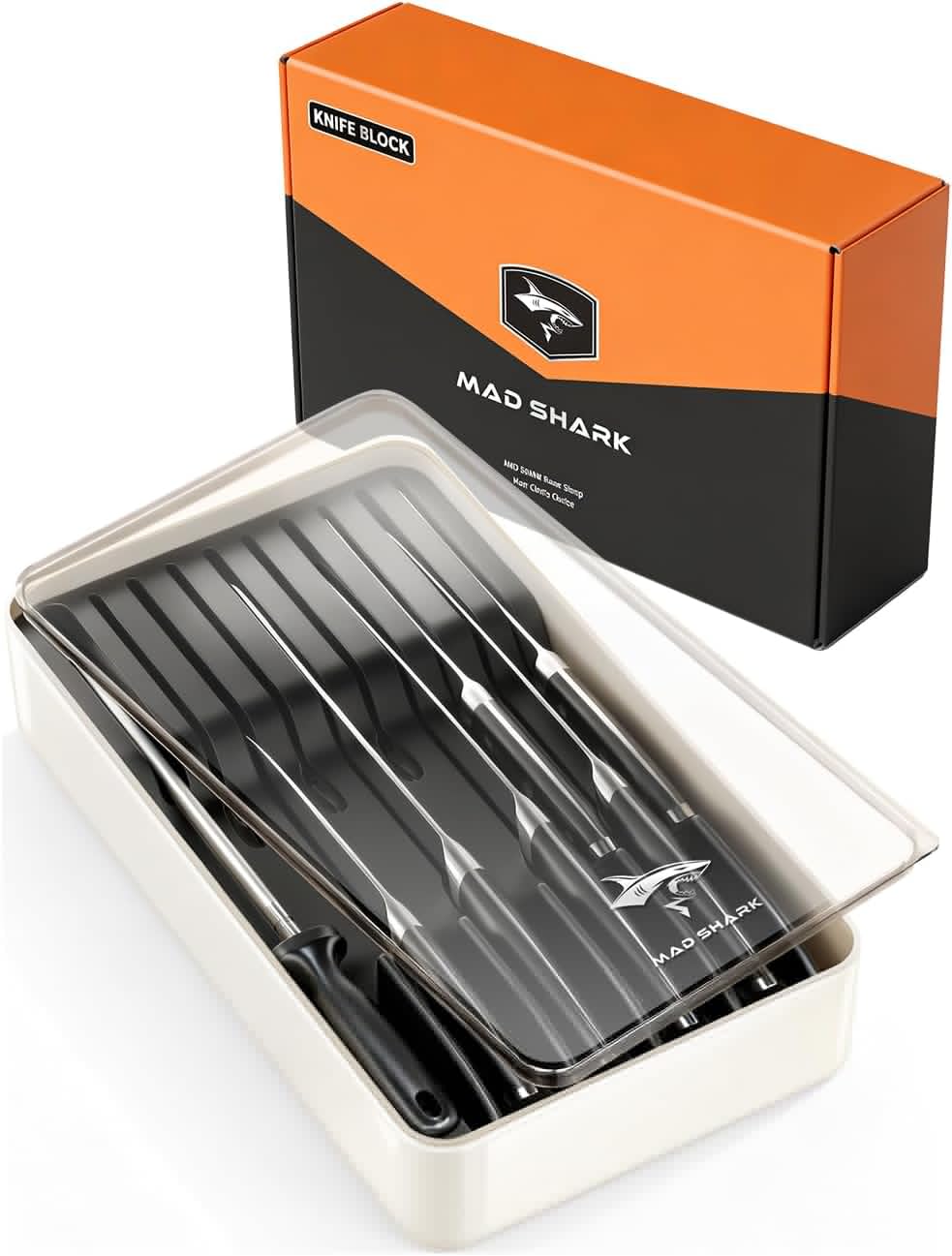 2-in-1 Detachable Knife Block & Silverware Organizer, Drawer Knife Holder for 10 Knives, BPA-Free