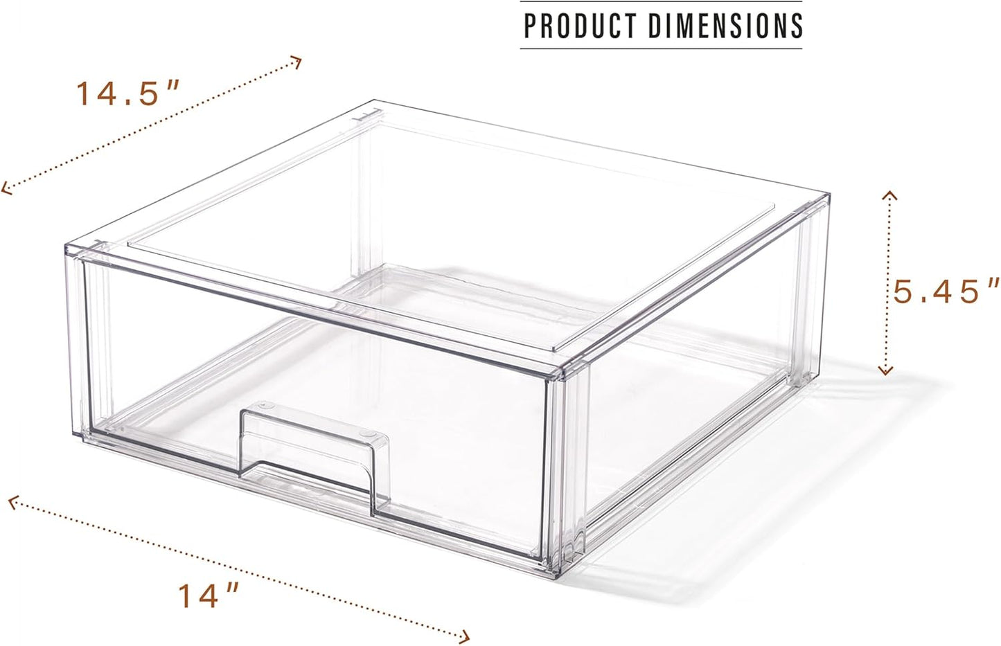 Stackable Storage Drawers, X-Large - Clear | THE CRATE COLLECTION | Storage Bins With Drawers | Bathroom Organizers | Under Sink Organizer | Vanity Cabinet Home Organization
