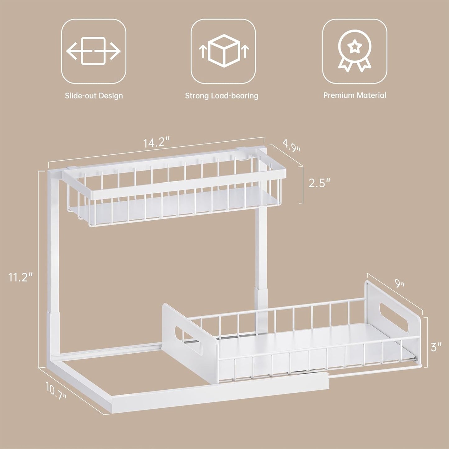 Under Sink Organizer and Storage, Slide Out Cabinet Organizer