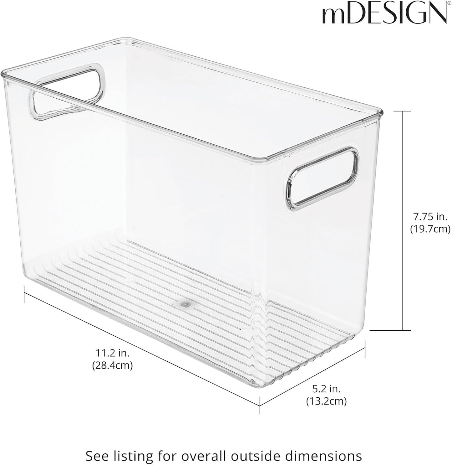 Plastic Modern Kitchen, Pantry Food Storage Container Bin w/ Handles - Cabinet, Fridge/Freezer