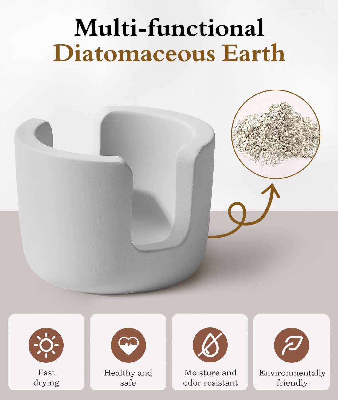 Diatomite Sponge Holder for Kitchen Sink, Fast Drying Stone Sponge Holder