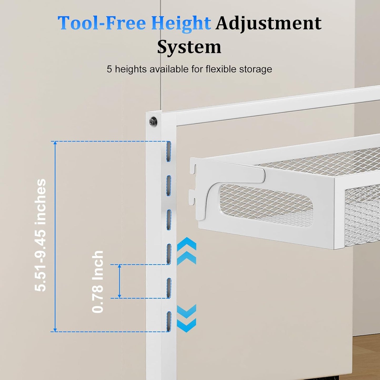 Metal Under Sink Organizer, Pull Out Cabinet Organizer Rack with Silk-Smooth Bottom Drawer