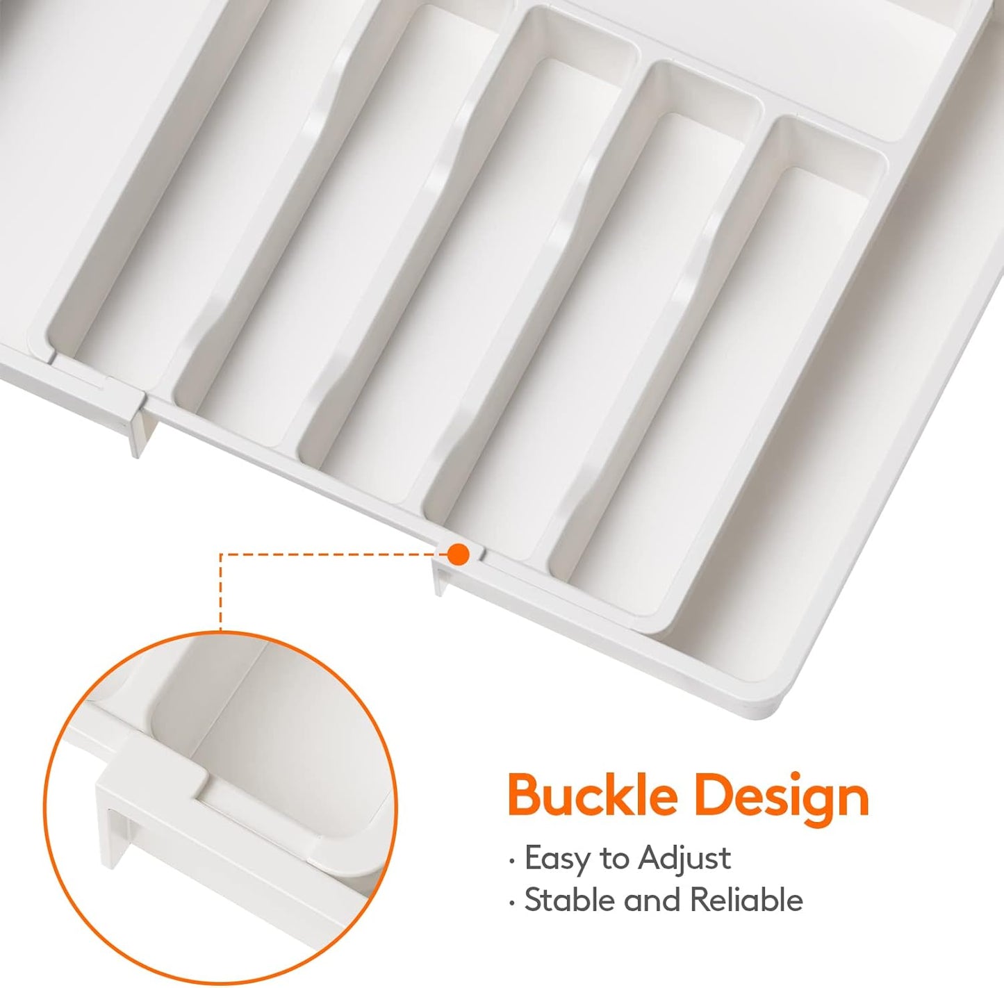 Silverware Drawer Organizer, Expandable Utensil Tray for Kitchen