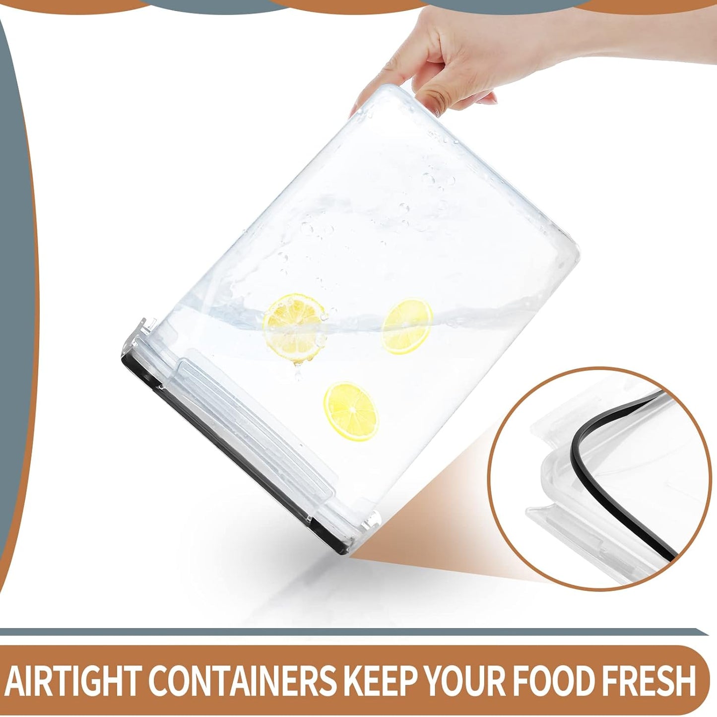 Large Airtight Food Storage Containers 5.2L / 195oz