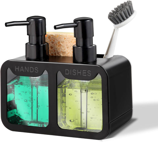 Kitchen Soap Dispenser Set, with Hand and Dish Soap