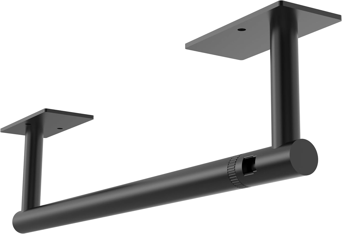 Paper Towel Holder Under Cabinet, Wall Mounted or Adhesive Stainless Steel Paper Towel Holder,Square Base Paper Towel Rack for Kitchen, RV, Bathroom (Matte Black)