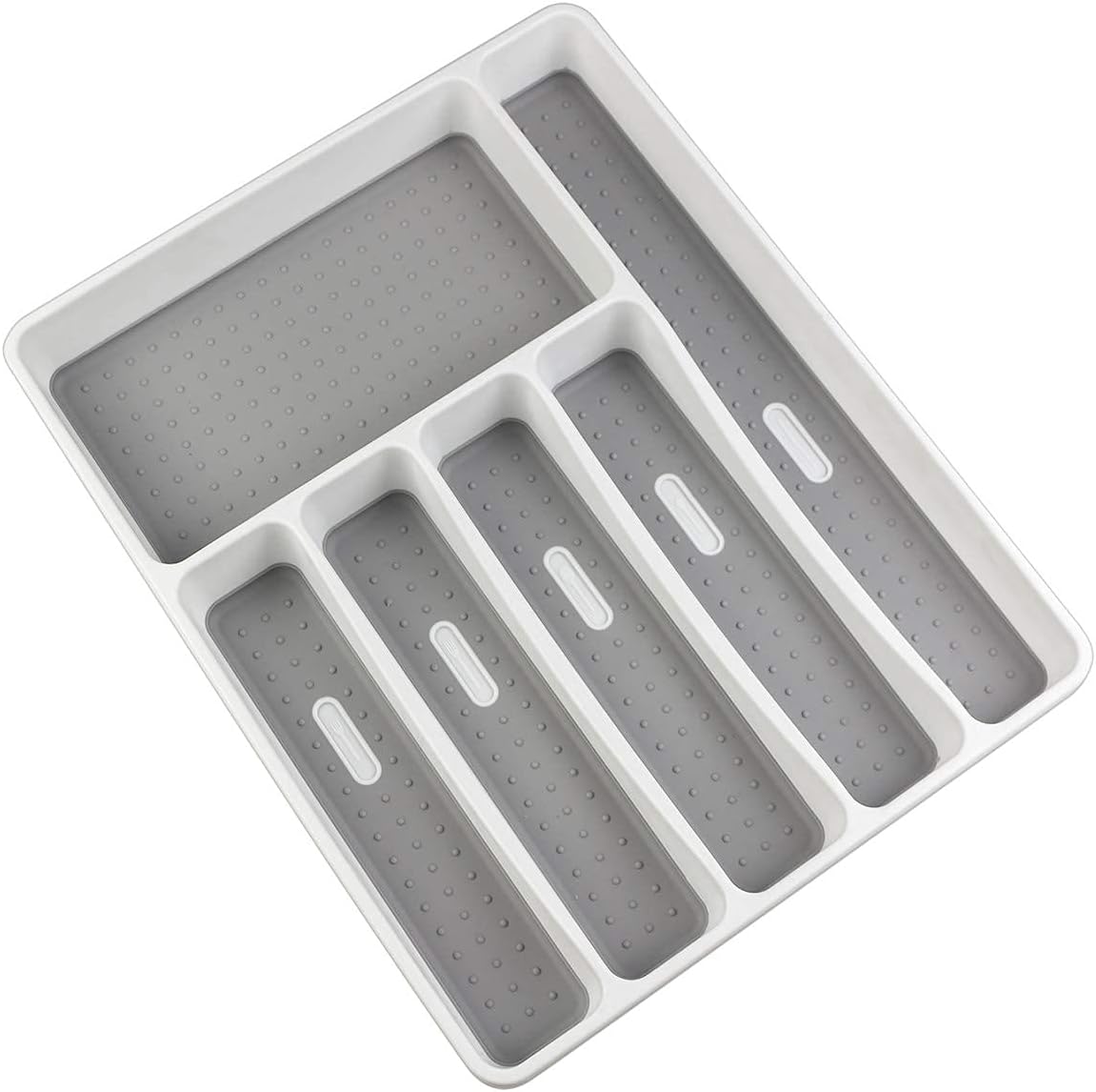 Silverware Organizer Tray for Drawer, 6 Compartment Kitchen Drawer Organizer