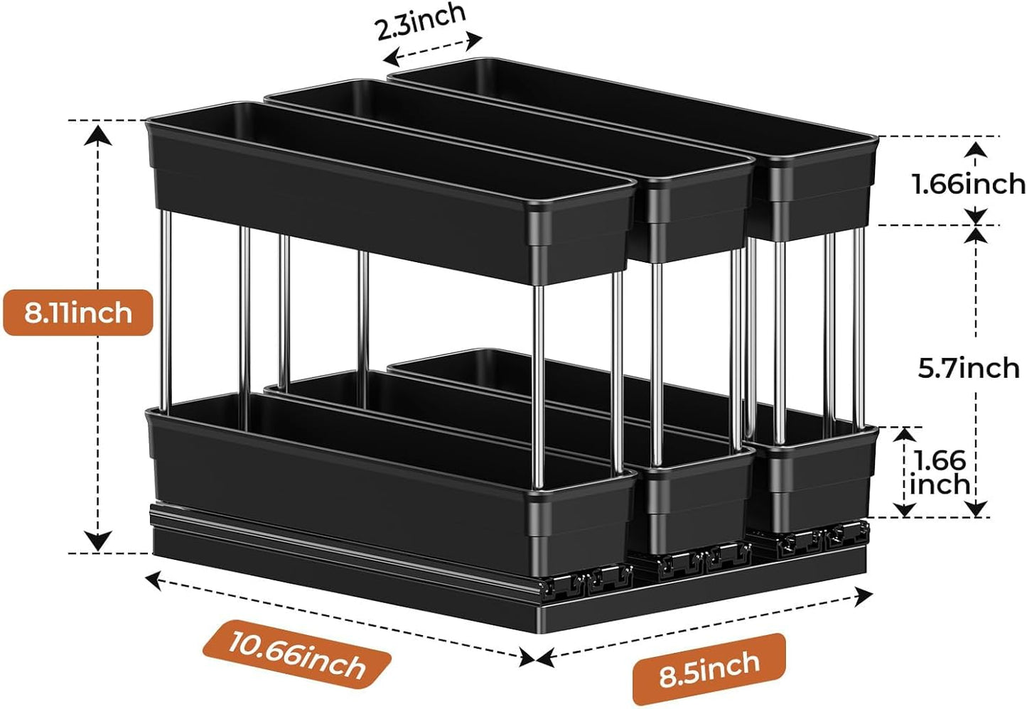Pull Out Spice Rack Organizer for Cabinet, Slide Out Spice Racks Organizer