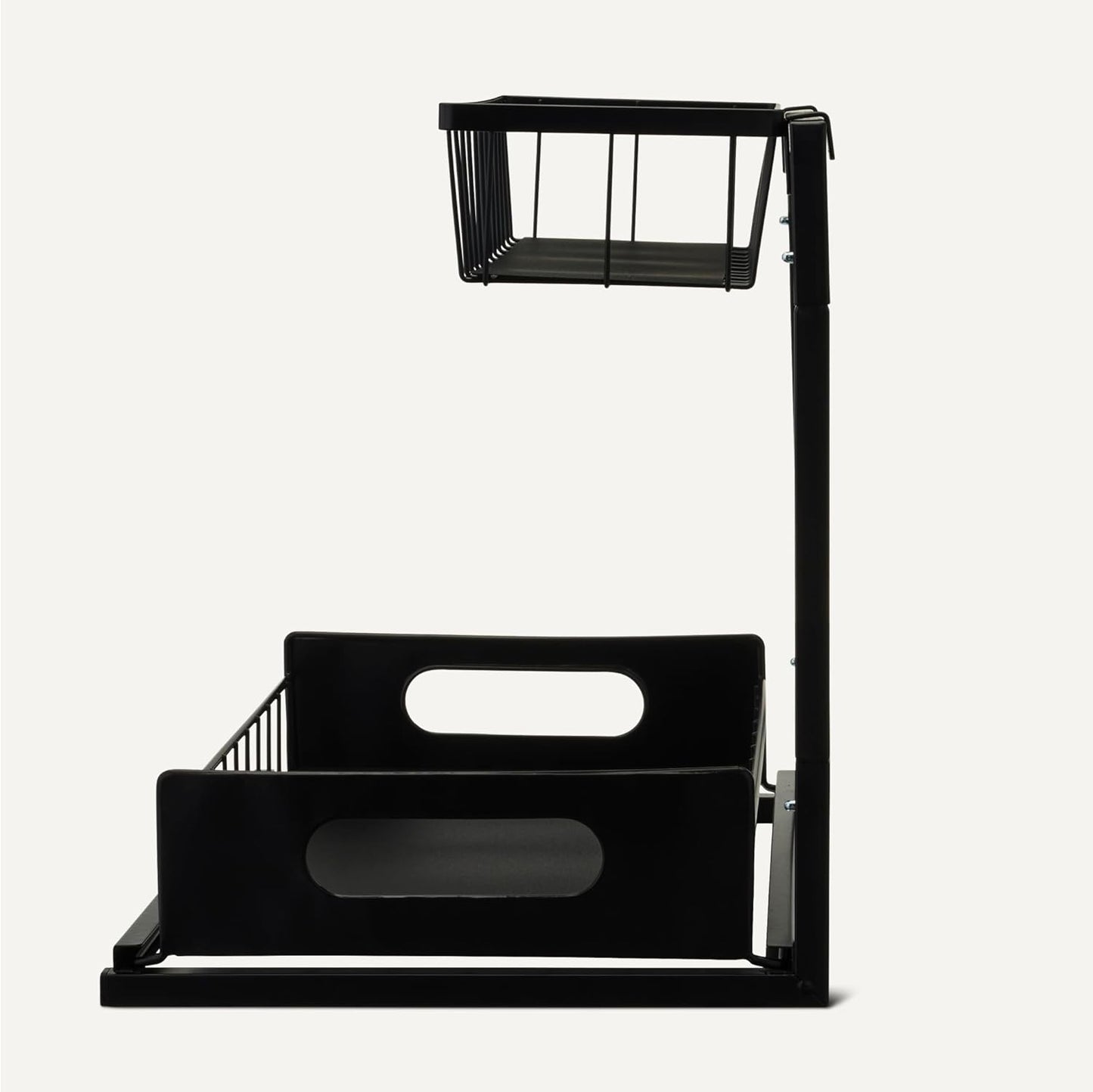 L-Shape Under Sink Storage Pull Out Cabinet Organizer, Black