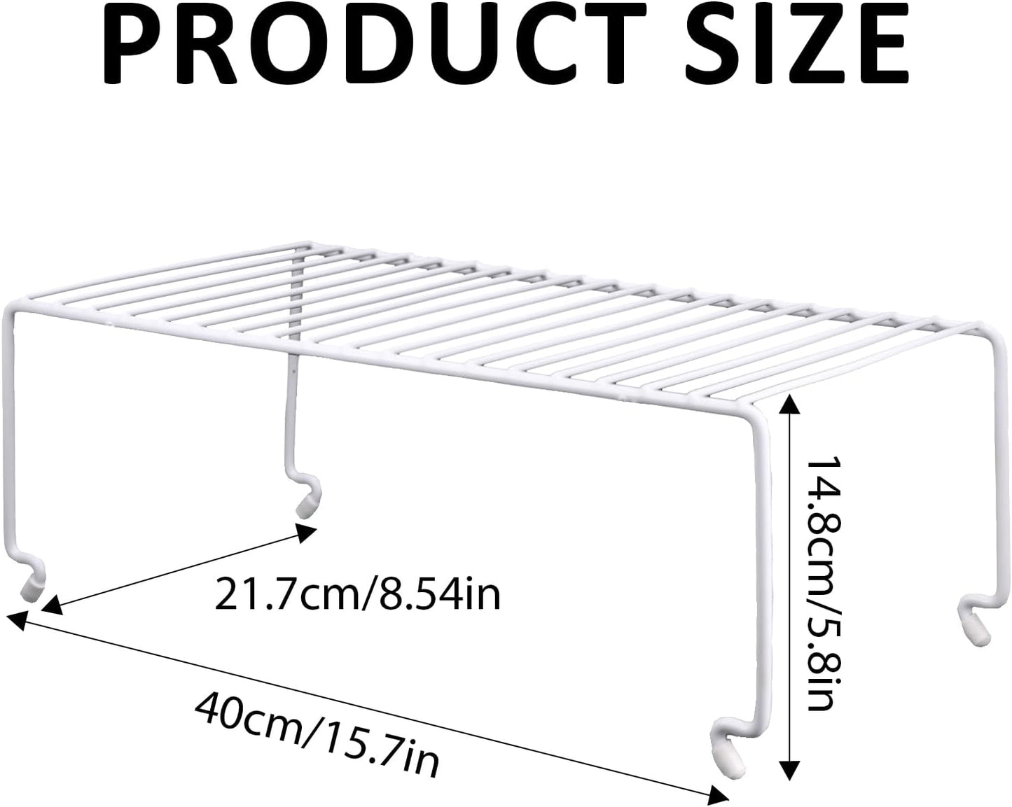 4-piece Kitchen Cabinet Storage Rack - Large Stackable Wire Rack for Pantry