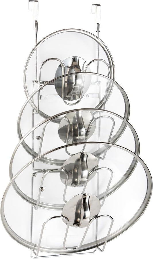 The-Cabinet Pot Lid Organizer,Door Mounted Pot cover rack,Pot Lid Storage,Cabinet-Hanging Type Pot Lid Rack,304 stainless steel Pot cover support in kitchen, cabinet and food cabinet