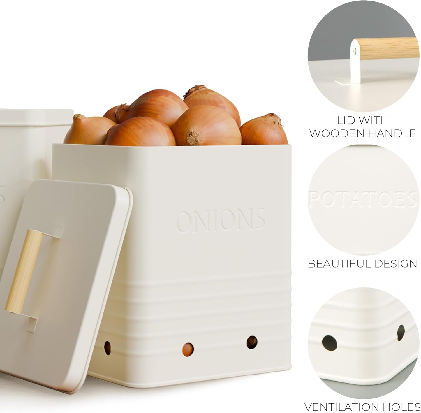 Beautiful Potato and Onion Storage Container Set