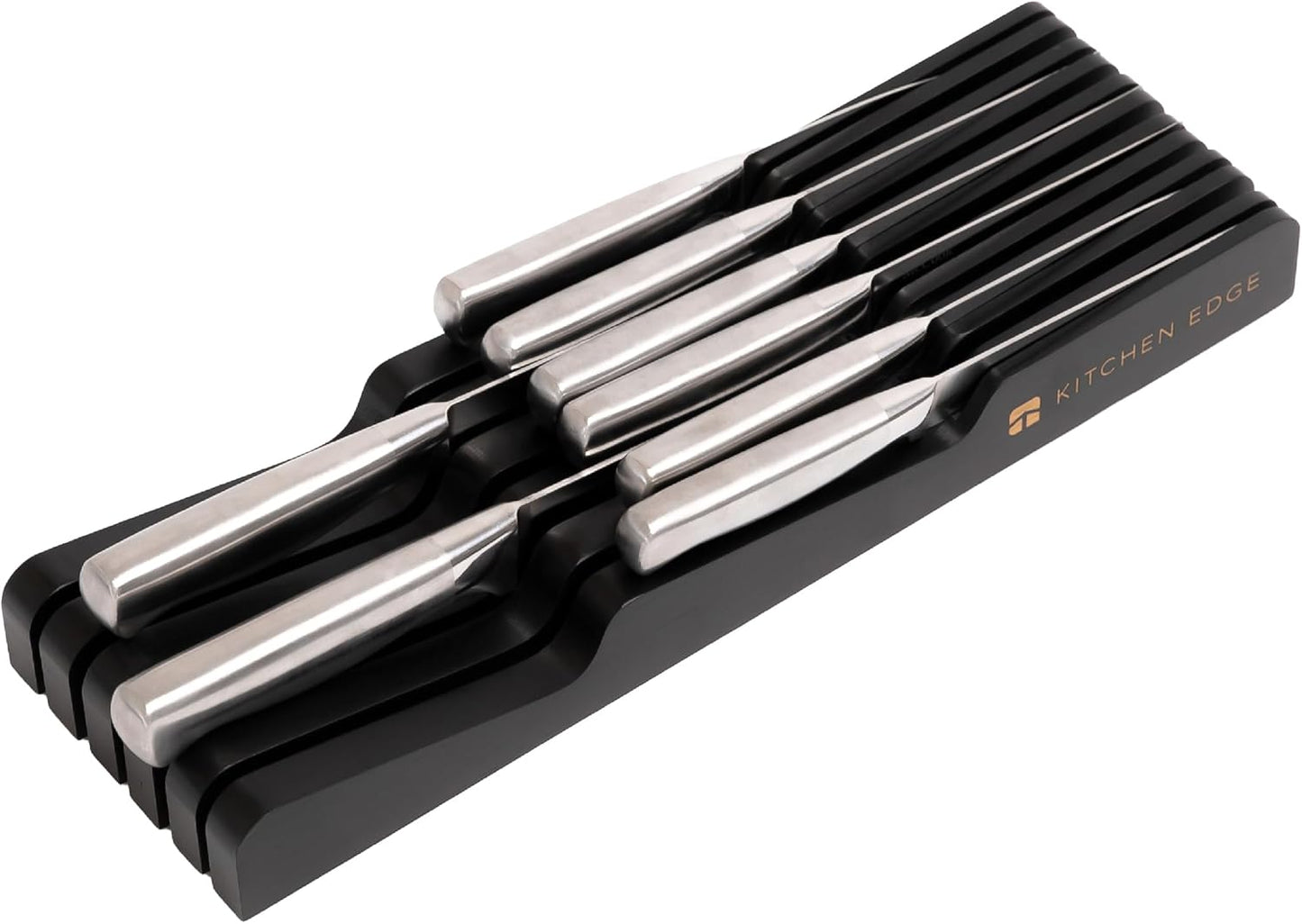 Black Knife Drawer Organizer Insert - Knife Block Holder