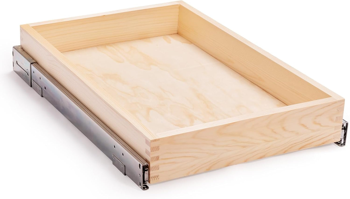 16”W x 21”D x 3‘’H Soft Close Slide Out Wood Drawer Organizer for Kitchen, Finished