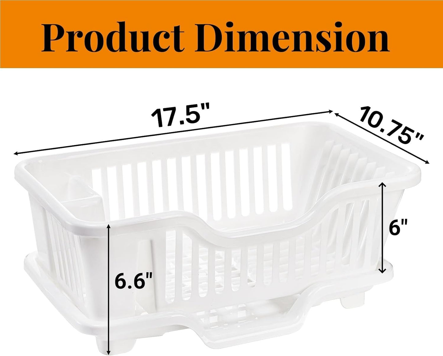 2-Piece Plastic Dish Drying Rack, Heavy Duty Sink Set Dish Rack