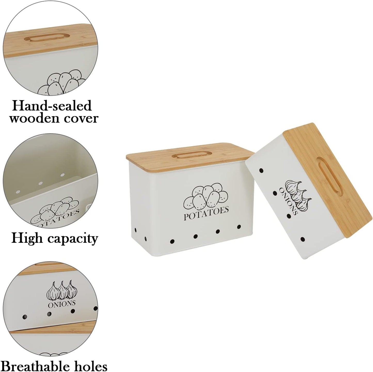 Potato Onion Kitchen Storage Canisters,Storage Bin For Kitchen 2 Pack Set,potatoe