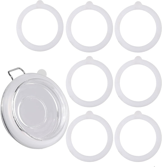 7 Pack Rubber Seals for Glass Jars, Airtight Silicone Jar Gaskets