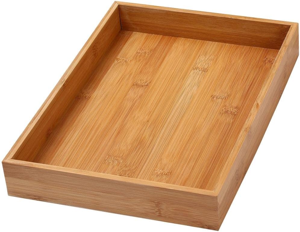 Bamboo Drawer Organizer Storage Box for Kitchen Drawer, Junk Drawer, Office, Bedroom