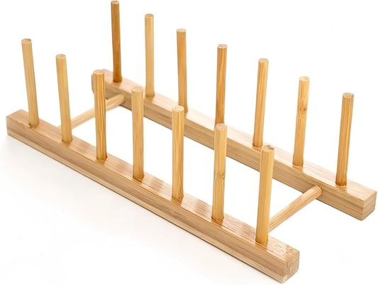 Bamboo Dish Drying Rack, Plate Rack Holder, Kitchen Organizer for Dish/Cup/Plate/Book/CD...