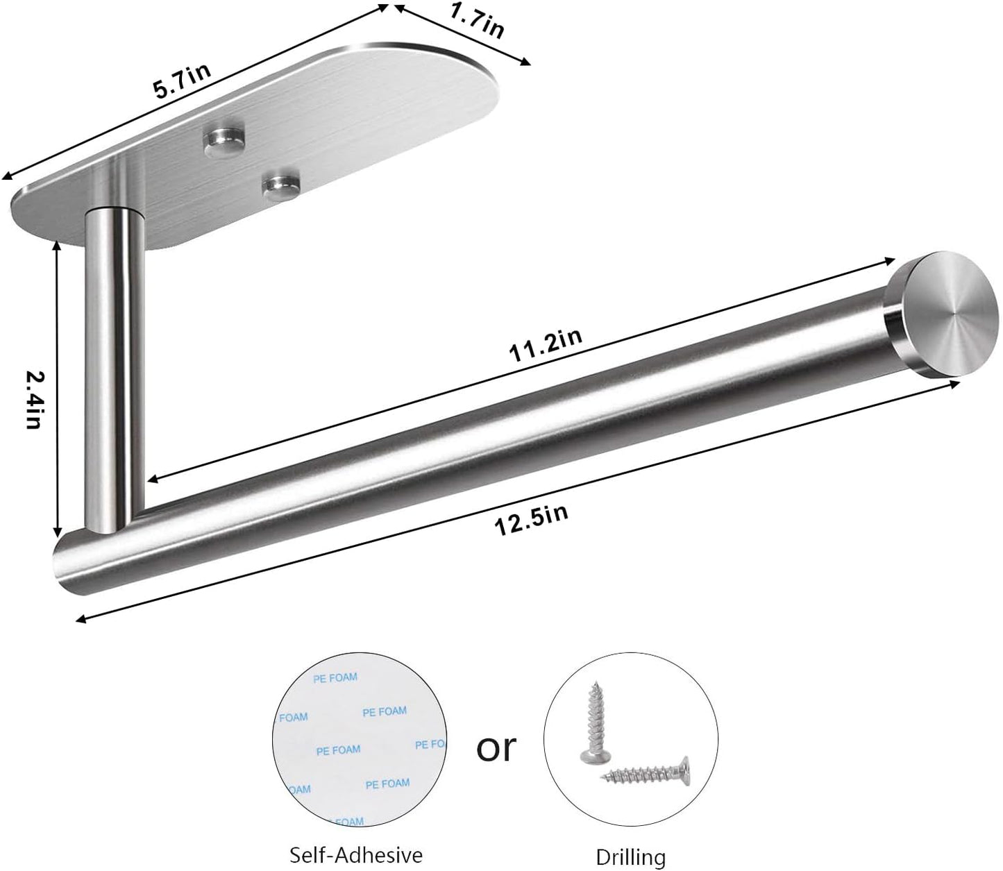 Adhesive Paper Towel Holder Under Cabinet Mount