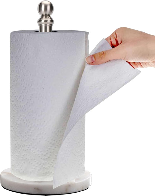 Paper Towel Holder Countertop with Heavy Marble Base