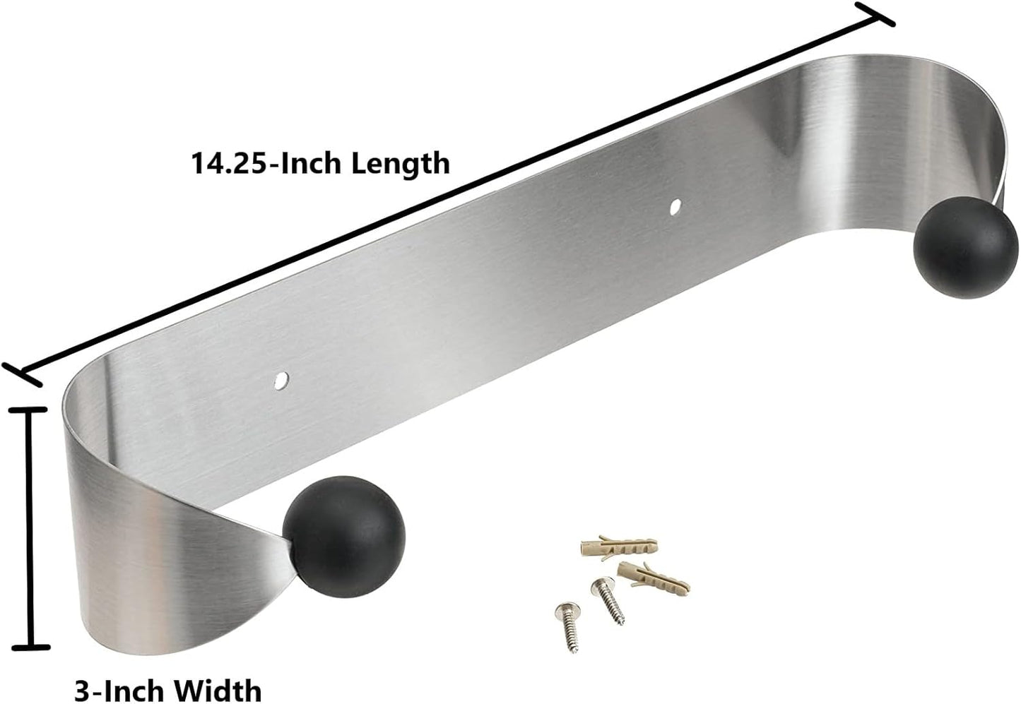 Under Cabinet Paper Towel Holder, Silver and Black Small