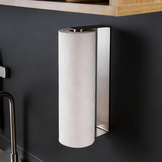 Adhesive Paper Towel Holder Under Cabinet - Self Adhesive Paper Towel Rack Wall Mount for Kitchen
