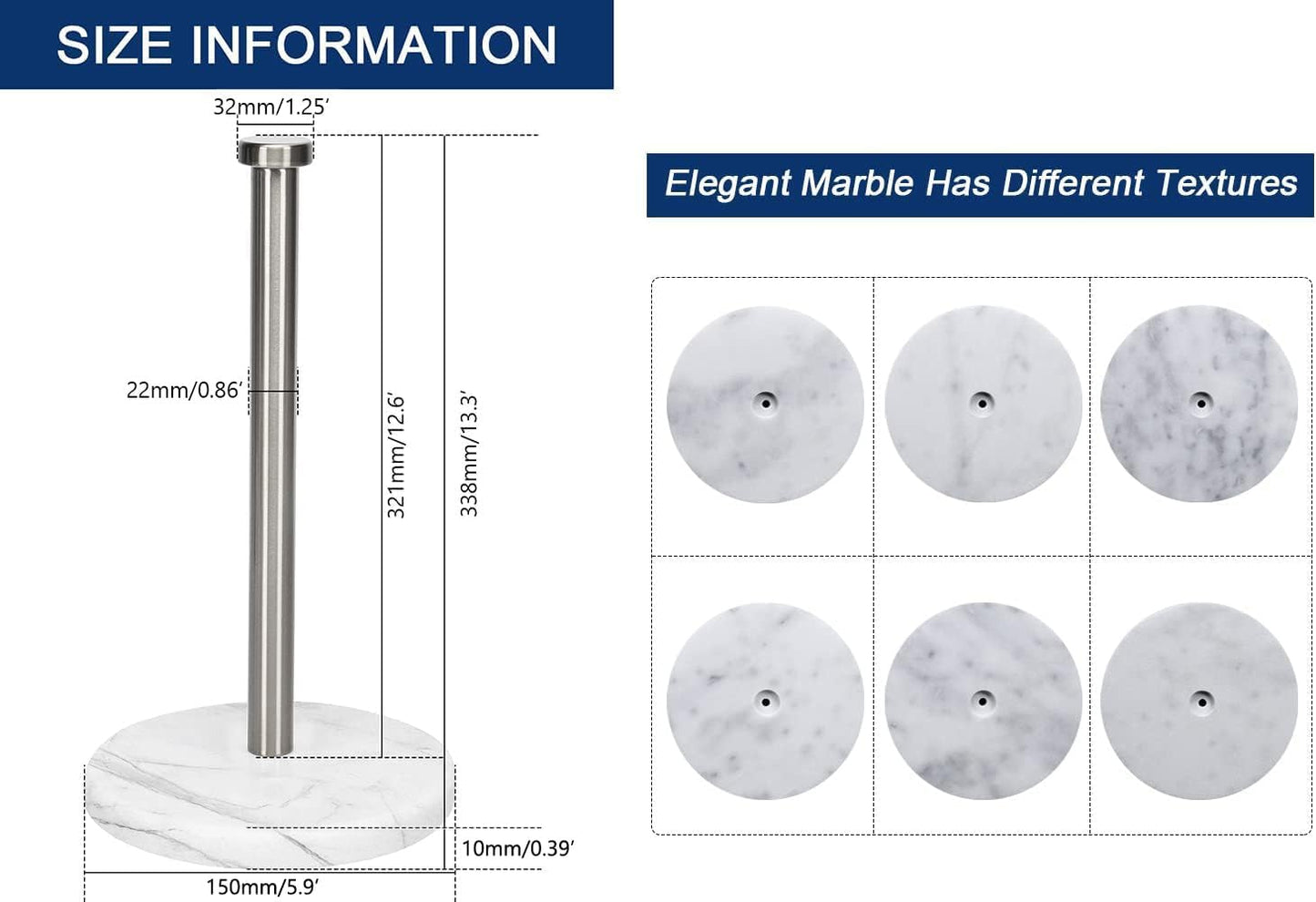 Standing Paper Towel Holder, Kitchen Paper Towel Tissue Holder- for Bathroom Kitchen Countertop