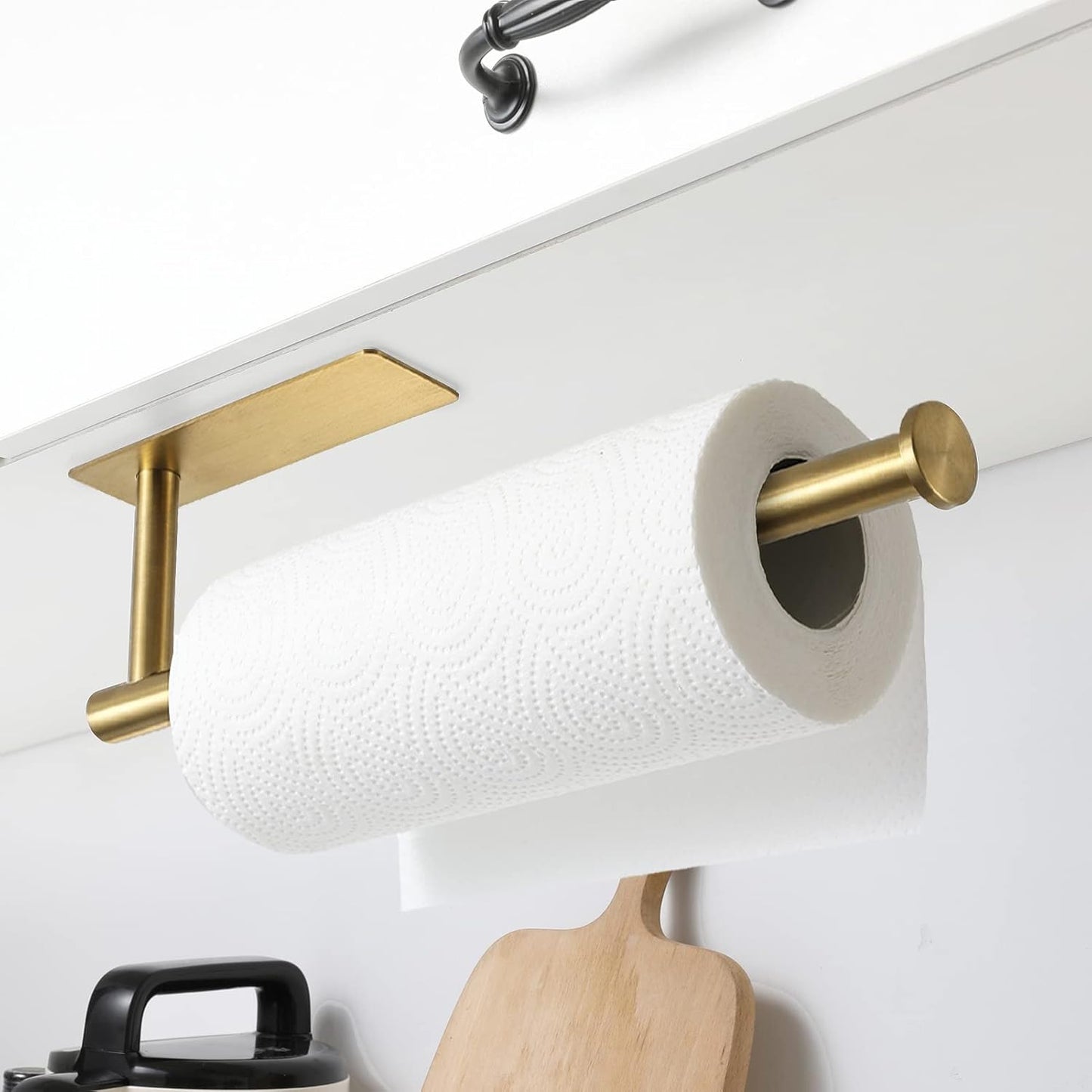 Paper Towel Holder for Kitchen, Adhesive Under Cabinet Paper Towel Roll Rack for Bathroom Towel