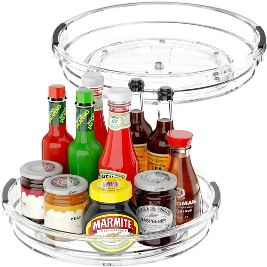 Clear Lazy Susan Organizer Turntable for Cabinet Table Top