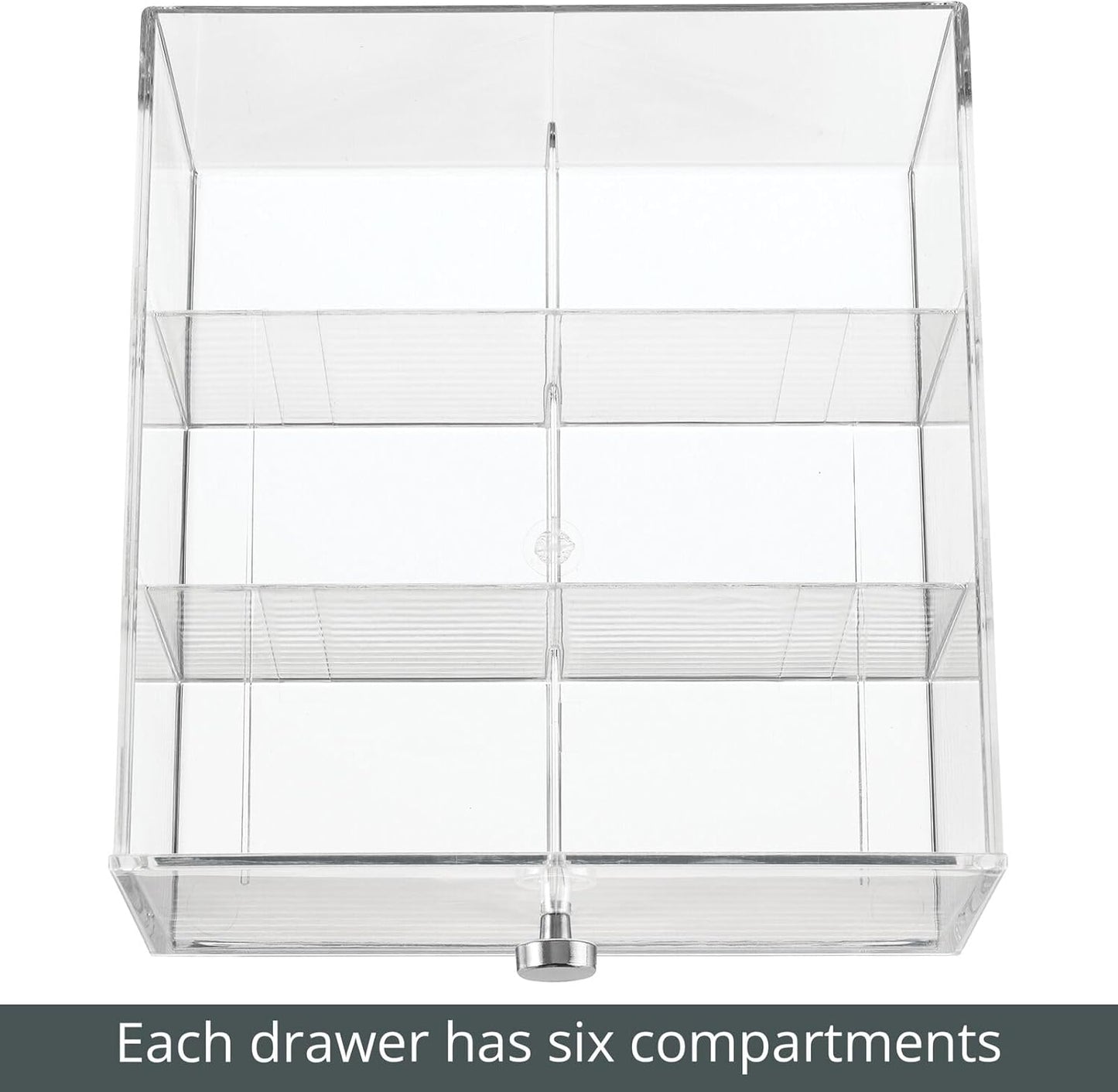 Plastic Wide Kitchen Pantry, Cabinet, Countertop Organizer Storage Station with 3 Drawers for Coffee, Tea, Sugar Packets, Sweeteners, Creamers, Drink Pods, Packets; 18 Sections - Clear