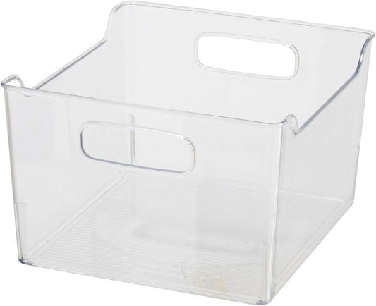Storage Bin With Handles - Deep (9.75" x 9" x 6") - Ideal for Kitchen Organization, Pantry Storage