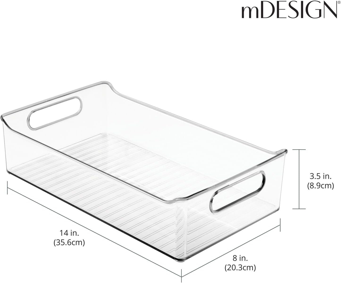 Plastic Kitchen or Pantry Storage Bins with Handles - Organization in Cabinet