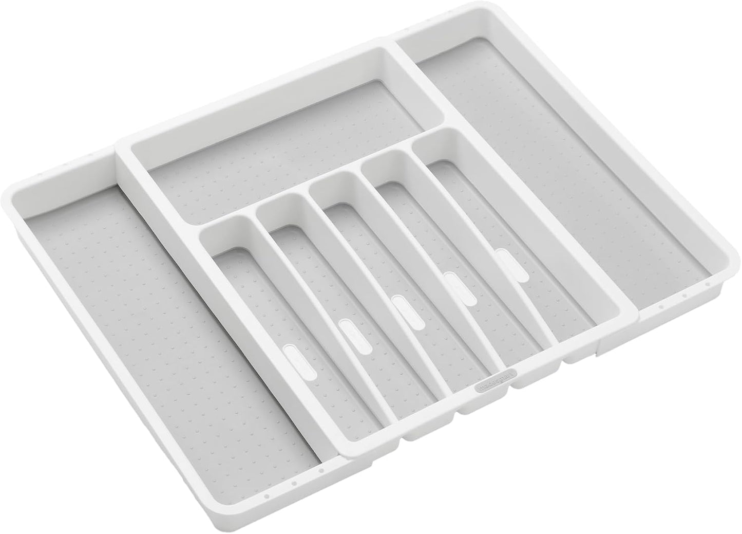 Silverware White Expandable Tray Classic Collection | 8-Compartments | Icons to Help sort Flatware