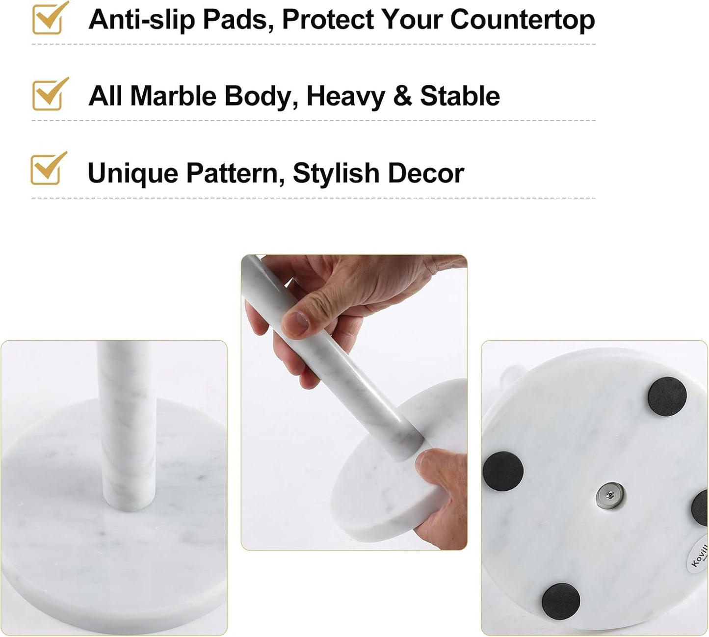 Carrara Marble Paper Towel Holder Countertop