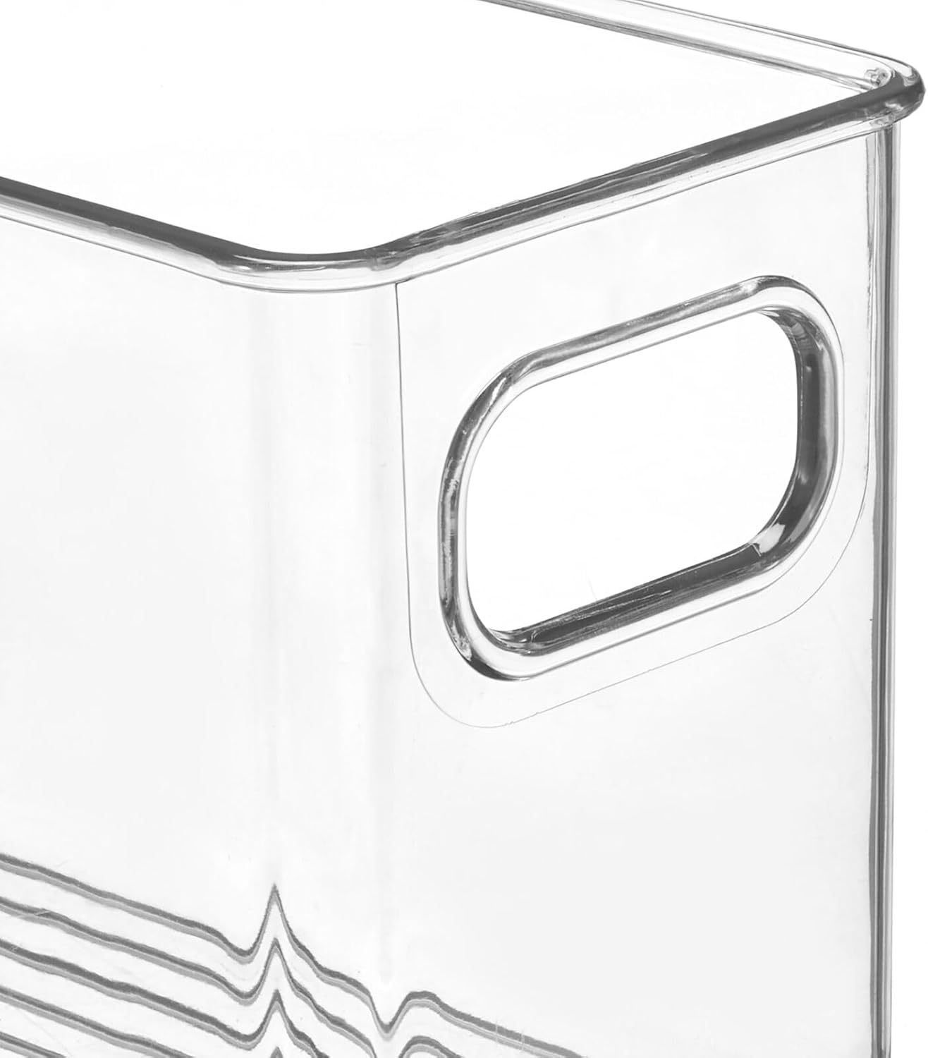 Plastic Kitchen Organizer - Storage Holder Bin with Handles for Pantry, Cupboard, Cabinet