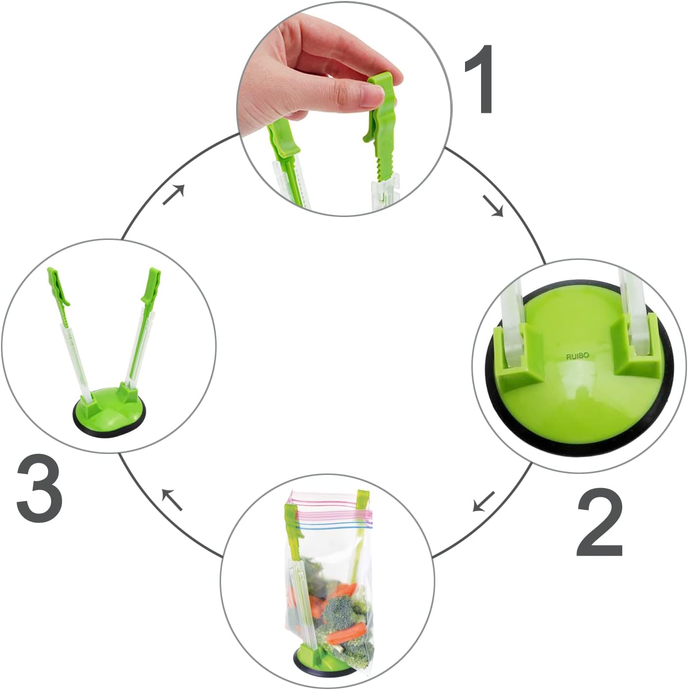 Baggy Rack Holder For Food Prep/Ziplock Bag, Meal Planning/Plastic Freezer Bag Holders Stand