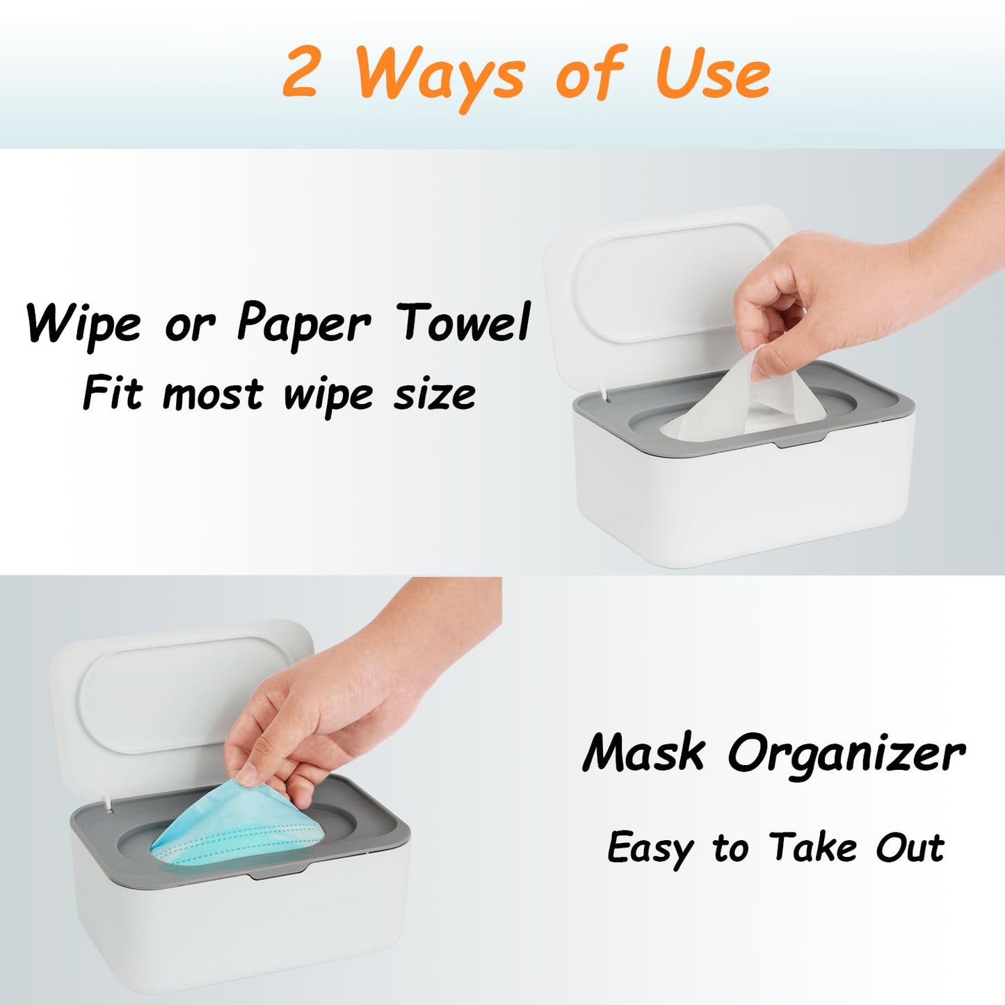 Wipes Dispenser, Wipe Holder for Baby & Adult, Seposeve Refillable Baby Wipe Container