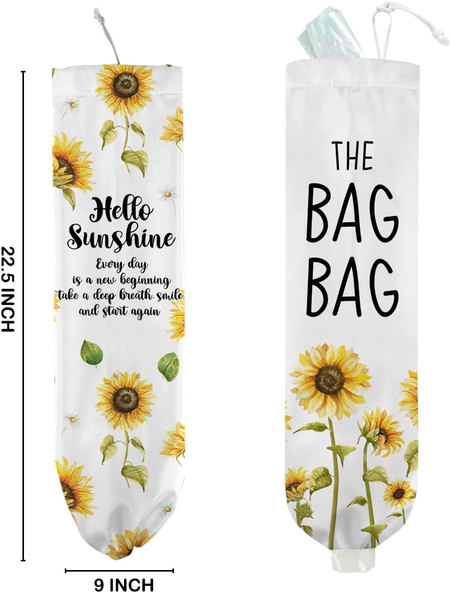 2Pcs Sunflower Plastic Bag Holder for Kitchen Essentials