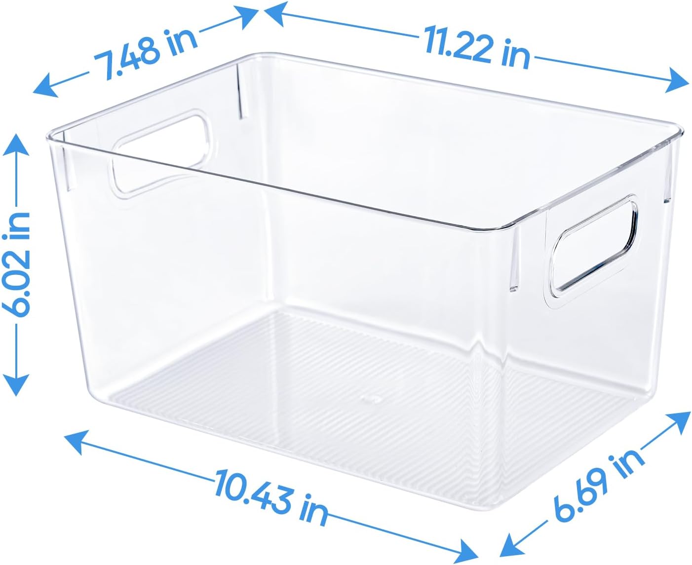 4 Pack Clear Plastic Storage Bins, Pantry Organizers and Storage with Handles