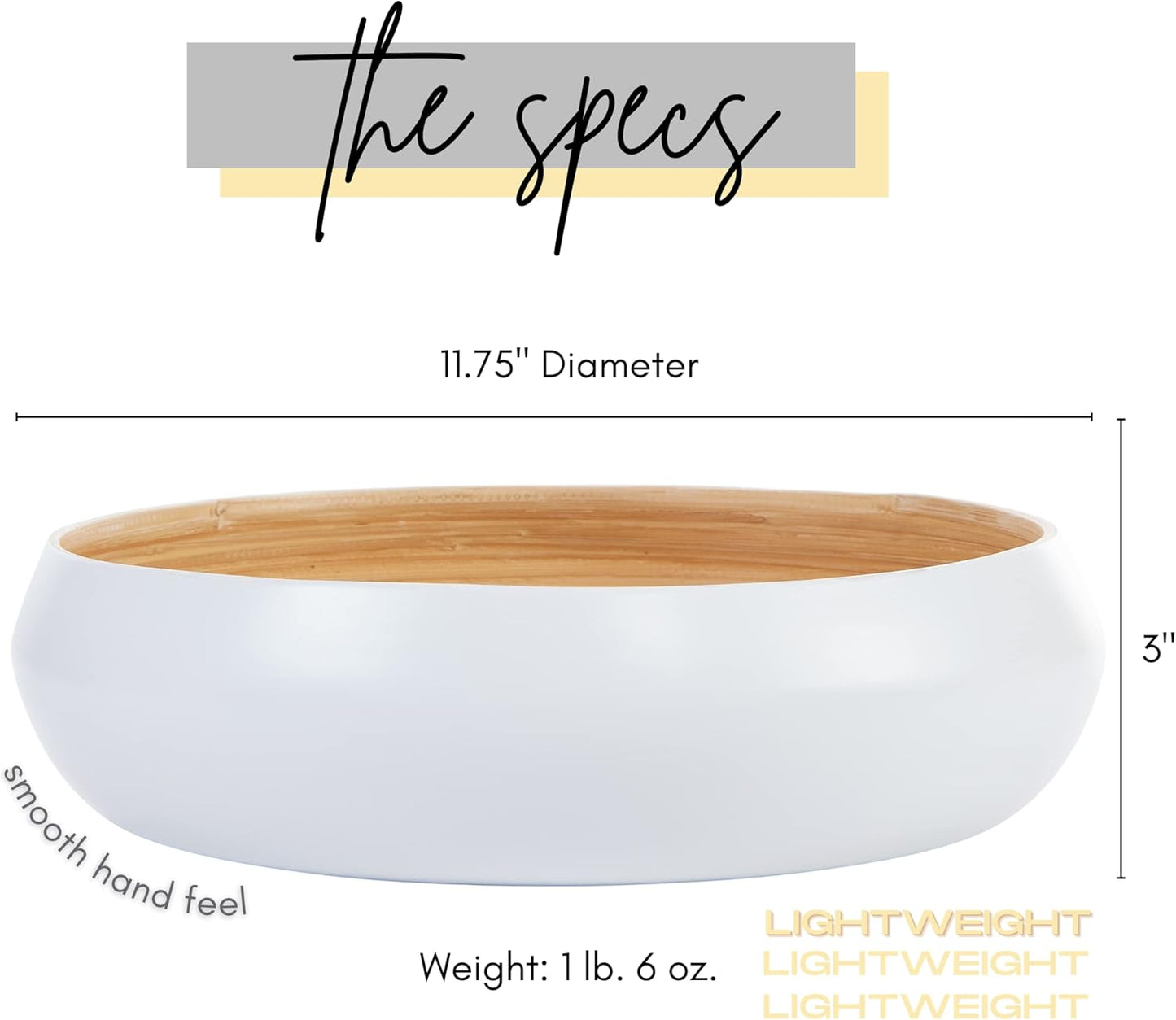 Fruit Bowl for Kitchen Counter – Handmade Spun Bamboo, Large 11.75" Fruit Basket