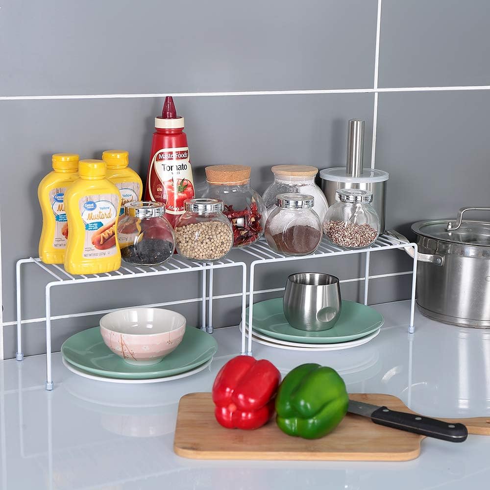 Kitchen Shelves, Cabinet Organization Mini Storage Shelf, White