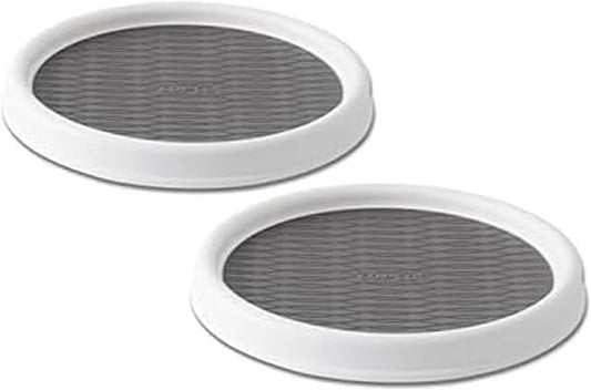 9 Inch Non Skid Pantry Cabinet Lazy Susan Turntable, Set of 2, Spinning Organizer for Kitchen