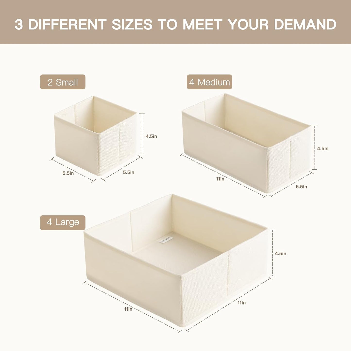 Drawer Organizer Clothes, 10 Pack Dresser Organizer for Baby Clothes, Underwear