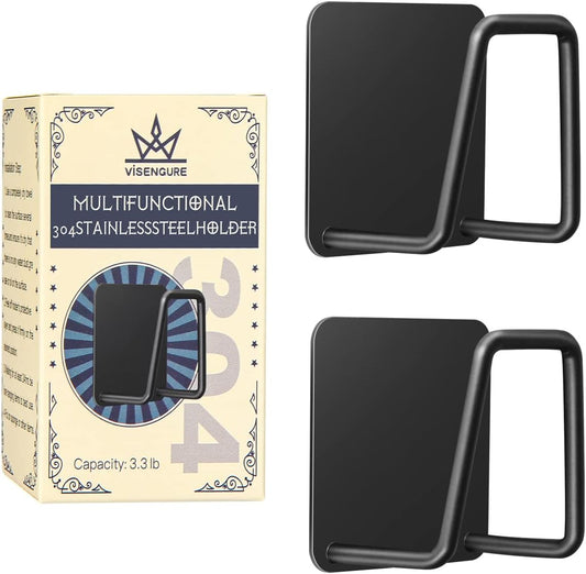 Sponge Holders for Kitchen Sink 2 Packs, Black 304 Multifuctional Stainless Steel Holder