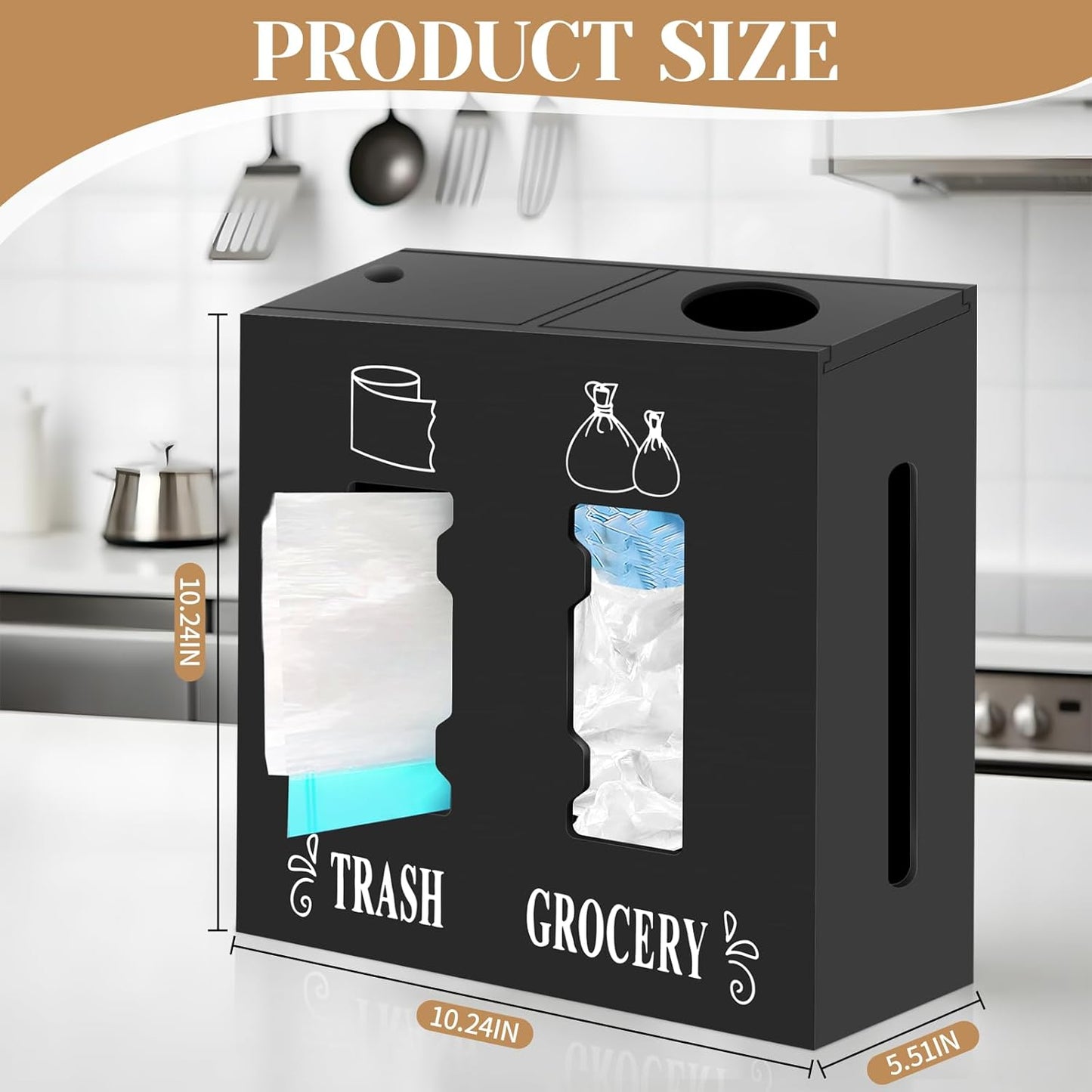 2 in 1 Trash Bag Dispenser and Grocery Bag Holder