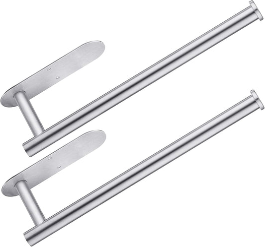 Paper Towel Holder Under Cabinet 2 Pack,Stainless Steel Paper Towel Holder Wall Mount for Kitchen