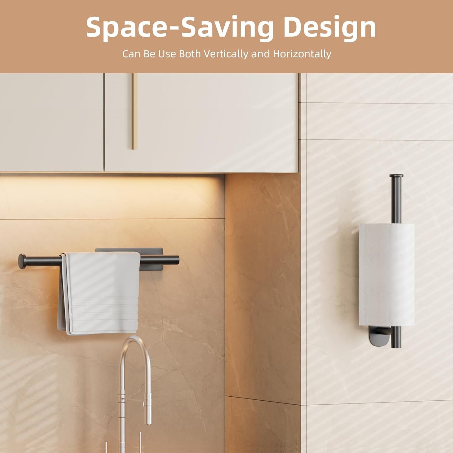 2 Pack Paper Towel Holder, Improved Paper Towel Holder Under Cabinet